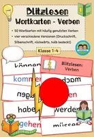 Vorschau - Arbeitsblätter - Blitzlesen: Wortkarten - Verben (Klasse 1-4) - Deckblatt