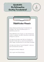 Vorschau - Arbeitsblätter - Geschichte - Die Reformation: Einstieg - Forscherbrief - Seite 1