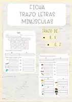 Vista previa - Hojas de trabajo - Ficha trazo minúsculas 3 - B, V, G, Z - Portada