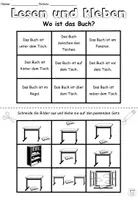 Vorschau - Arbeitsblätter - Lesen und kleben - Präpositionen "Im Klassenzimmer" DaZ / DaF / Deutsch - Seite 2