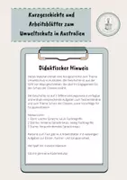 Vorschau - Arbeitsblätter - Kurzgeschichte und 4 Arbeitsblätter zum Umweltschutz in Australien / BNE - Seite 1