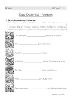 Vorschau - Arbeitsblätter - "Ostern" - Verben konjugieren, Deutsch -Klasse 2-4 - Seite 1