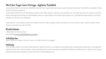 Vorschau - Präsentationen/Tafelbilder - Wort des Tages ohne Bilder - digitales Tafelbild - Seite 1