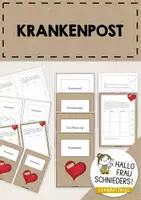 Vorschau - Arbeitsblätter - Krankenpost / Krankenmappe – Deckblätter & Aufgabenblatt - Deckblatt