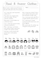 Vorschau - Arbeitsblätter - Read and Answer: Clothes (Englisch, 1. Lernjahr) - Seite 1
