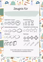 Vorschau - Arbeitsblätter - Kinderzeugnis Grundschule Klasse 1-3 - Deckblatt