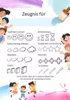Vorschau - Arbeitsblätter - Kinderzeugnis Grundschule Klasse 1-3 - Deckblatt