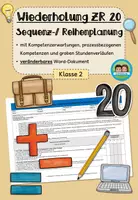 Vorschau - Stundenentwürfe - Sequenzplanung/ Reihenplanung: Plus und Minus im Zahlenraum 20 (Klasse 2) - Deckblatt