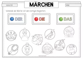 Vorschau - Arbeitsblätter - MÄRCHEN Artikelübung - Seite 2