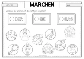 Vorschau - Arbeitsblätter - MÄRCHEN Artikelübung - Seite 3
