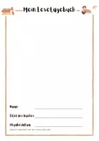 Vorschau - Arbeitsblätter - Lesetagebuch (blanko) zu Lektüre Deutsch - Deckblatt