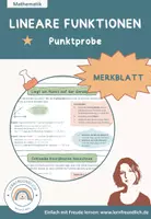 Vorschau - Merkblätter - Merkblatt: Lineare Funktionen: Punktprobe & fehlende Koordinaten berechnen - Deckblatt