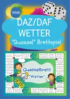 Vorschau - Spiele - DAZ Brettspiel: Quasselbrett Wortschatz "Wetter" | Brettspiel deutsch | Plauderbrettspiel | Plauderbrett | Plauderspiel | Lass uns reden - Deckblatt