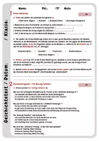 Vorschau - Test - Klassenarbeit Geschichte: Erster Weltkrieg, Zwischenkriegszeit, Faschismus - Deckblatt