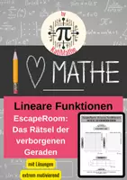 Vorschau - Arbeitsblätter - Escape Room Lineare Funktionen (Klasse 7/8) – Mit Lösungen | Das Geheimnis der Geraden - Deckblatt