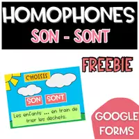 Vista previa - Juegos / Gamificación - GOOGLE FORMS Gratuit Homophones SON SONT - Portada