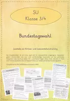 Vorschau - Arbeitsblätter - Leseübungen zum sinnentnehmenden Lesen: Bundestagswahl (Lesetexte) - Deckblatt