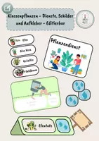 Vorschau - Anderer Materialtyp - Pflanzen im Klassenraum - Schilder und Aufkleber - Editierbar - Deckblatt