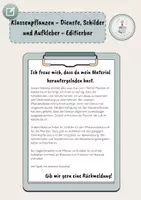 Vorschau - Anderer Materialtyp - Pflanzen im Klassenraum - Schilder und Aufkleber - Editierbar - Seite 1