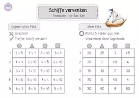 Vorschau - Arbeitsblätter - Kleines Einmaleins - Schiffe versenken - Seite 1