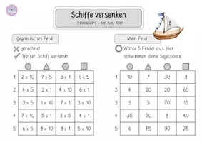 Vorschau - Arbeitsblätter - Kleines Einmaleins - Schiffe versenken - Seite 2