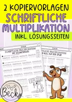 Vorschau - Arbeitsblätter - Schriftliche Multiplikation (2 Arbeitsblätter mit Lösungen - Set 1) - Deckblatt
