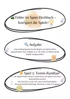 Vorschau - Spiele - Fehlersuche im Sportspiel Bewegung und Sport 3. Klasse Kompetenz an kleinen Spielen und Sportspielen bzw. Rückschlagspielen aktiv teilnehmen - Deckblatt