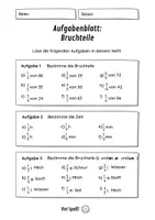 Vorschau - Arbeitsblätter - Bruchteile bestimmen - Merkzettel, Arbeitsblatt, Tipps - Seite 2