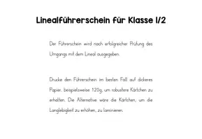 Vorschau - Anderer Materialtyp - Linealführerschein - 1. & 2. Klasse - Seite 1