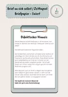 Vorschau - Arbeitsblätter - Brief an sich selbst / Zeitkapsel - Briefpapier - liniert - Seite 1