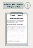 Vorschau - Arbeitsblätter - Brief an sich selbst / Zeitkapsel - Briefpapier - vintage - Seite 1