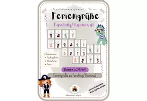 Vorschau - Anderer Materialtyp - Feriengrüße Fasching/Karneval -Kaffeeschnute & Juli gold - Seite 1
