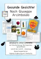 Vorschau - Unterrichtsreihen - Arcimboldo Wir erstellen gesunde Gesichter Collage Unterrichtsreihe - Deckblatt