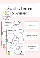 Vorschau - Arbeitsblätter - wertschätzender Zeugniszusatz: selbst ausfüllen - Deckblatt