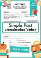Vorschau - Arbeitsblätter - Simple Past: Unregelmäßige Verben mit Wortfeld Months & Dates - Deckblatt