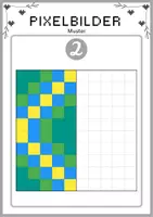 Vorschau - Arbeitsblätter - Pixelbilder: Muster - Pixel-Art und Symmetrie Spiegelbilder - Seite 3