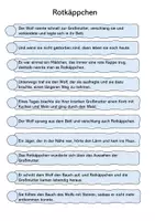 Vorschau - Arbeitsblätter - Rotkäppchen zum Ordnen - Deckblatt