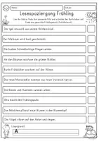 Vorschau - Arbeitsblätter - Frühling Lesespaziergang 1. Klasse, 2. Klasse Lesen Druckschrift (PDF und Word) - Seite 3
