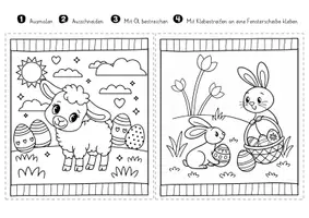 Vorschau - Mal- und Bastelvorlagen - Ostern Fensterdeko Klasse 1 - 50 Fensterbilder Ostern - Ausmalbilder Ostern - Mix 2 - Malvorlagen Ostern - Ausmalblätter Ostern - Feinmotorik fördern Klasse 1 - Seite 3