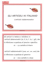 Aperçu - Cartes / Images - "L articolo indeterminativo" en italien - Page 1