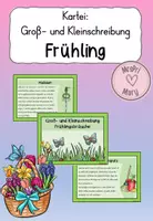 Vorschau - Stationenlernen - Übungskartei: Groß-und Kleinschreibung - Frühling - Deckblatt