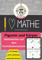 Vorschau - Spiele - Lernspiel Weihnachten auf dem Koordinatensystem – Punkte einzeichnen & ablesen (Klasse 5/6) Geometrie zu Weihnachten - Deckblatt