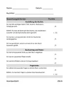Vorschau - Test - Bewertungsbogen Buchvorstellung Klasse 3 - Deckblatt
