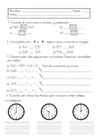 Vista previa - Hojas de trabajo - 2º EP LA RESTA Y LA HORA (METODLOGÍA OAOA - MATEMÁTICAS NEWTON) - Portada