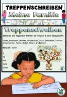 Vorschau - Aufgabenkarten - Treppenschreiben "Meine Familie" Schreibübung - DaZ / DaF / Deutsch - Deckblatt