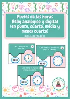 Vista previa - Juegos / Gamificación - Puzles Las horas en reloj analógico y digital - Portada