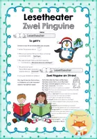 Vorschau - Arbeitsblätter - Lese-Theater: Zwei Pinguine am Strand - Ein spielerisches Lesetraining - Deckblatt