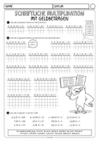 Vorschau - Arbeitsblätter - Schriftliche Multiplikation (2 Arbeitsblätter mit Lösungen - Set 2) - Seite 1