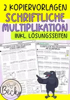 Vorschau - Arbeitsblätter - Schriftliche Multiplikation (2 Arbeitsblätter mit Lösungen - Set 2) - Deckblatt