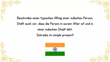 Vorschau - Arbeitsblätter - Kreative Aufgaben Englisch Indien/Slumdog Millionaire - Simple Present - Seite 1